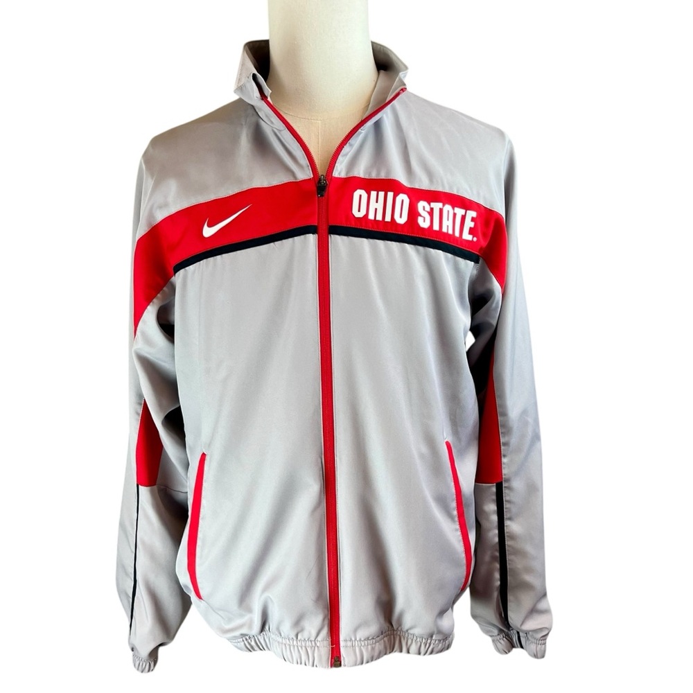 Nike Gray and Red Ohio‎ State Windbreaker
